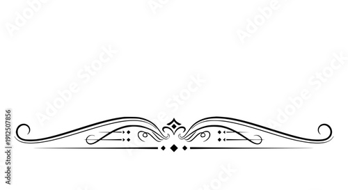 A minimalist and scalable vector illustration featuring symmetrical floral swirls with intricate curls, ideal for logos, tattoos, or decorative designs in black and white.
