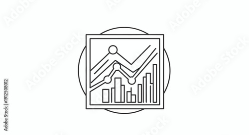 A line graph and bar chart displayed on a screen showing data trends and statistics in a business setting from a straightforward viewpoint