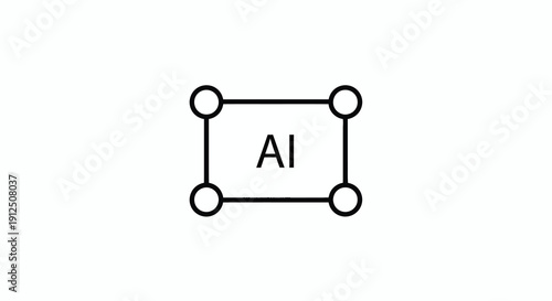 A simple diagram of a square with the letters AI in the center surrounded by four circles at each corner viewed from directly above