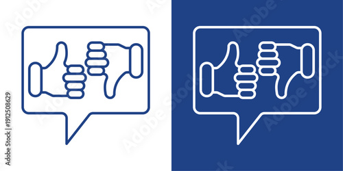 Feedback Blue And White Icon Style Collection