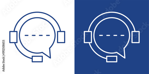 Support Blue And White Icon Style Collection