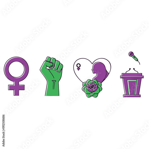Empowering women on Women's Day through symbols of strength, love, and public speaking