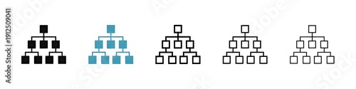 Quadro su tela Flowchart Symbol Set for Process Visualization for UI Designs