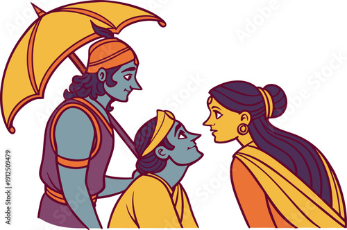 Ram Lakshman And Sita Illustration. Ram Sita Lakshman Sacred Scene. Hindu Deity Family Illustration. Ram Sita Lakshman Portrait. Ram Lakshman Sita Devotional Art. Ram Sita Lakshman Religious Scene