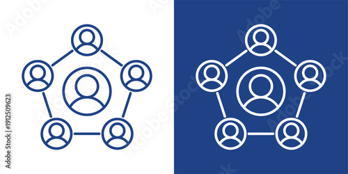 Interaction Blue And White Icon Style Collection