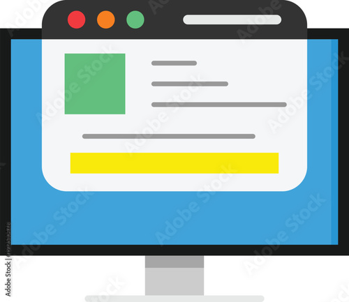 Front End Flat Icon Design Concept