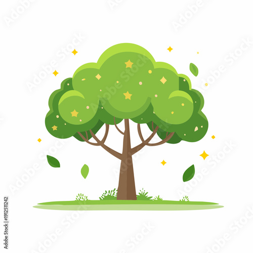 Tree falling leaves