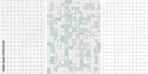 Abstract grid pattern with a fragmented central block of squares
