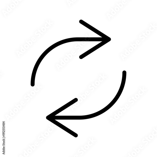 更新や同期を意味する矢印のリピートとリサイクルのベクターアイコンイラスト