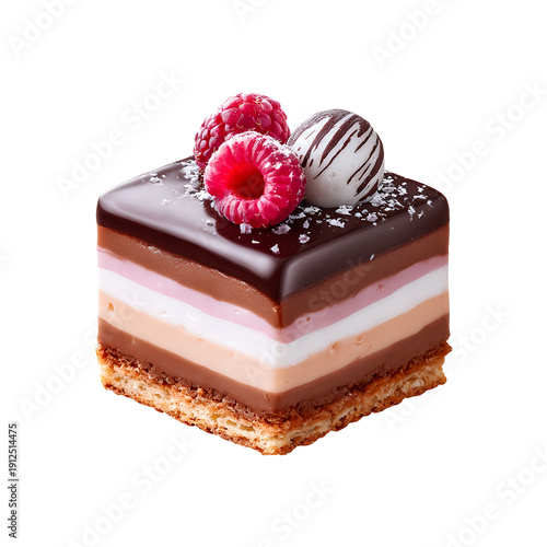 Petit four, isolated on white background, realistic, studio lighting, centered, no shadow, transparent background