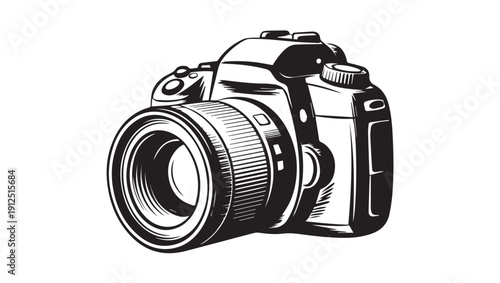Stylized Digital Camera Graphic Element for Photography and Visual Media Projects
