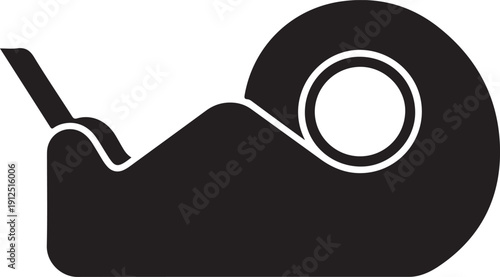 Adhesive tape dispenser silhouette icon for office and packaging