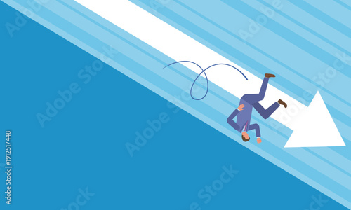 転がり落ちる男性