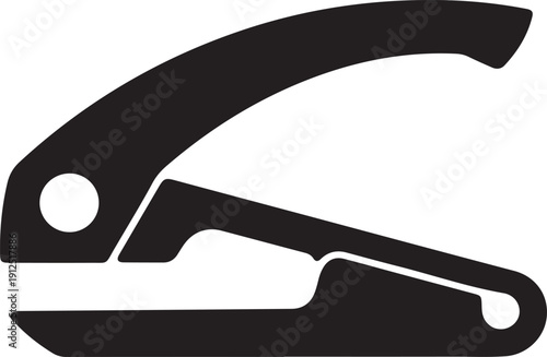 Office stapler silhouette icon for document binding and stationery use