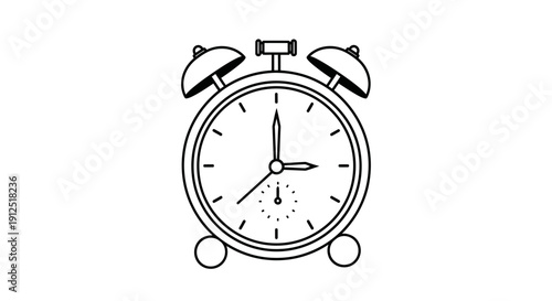 Retro Alarm Clock Icon, Vintage Timepiece, Classic Wake Up Call