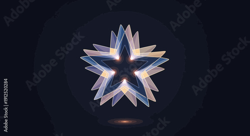 Abstract glowing geometric star logo vector
