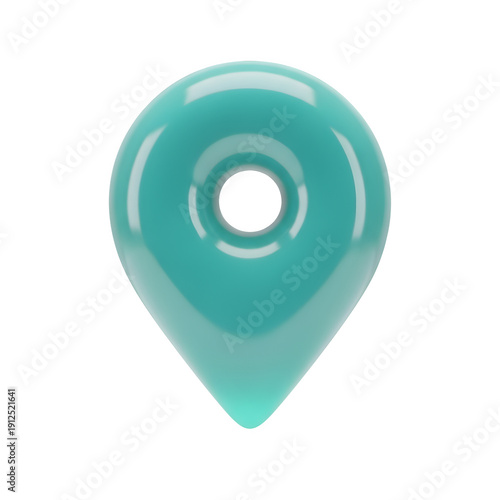 Free Download Glossy 3D Teal Pin Icon, Isolated on Transparent Background, Perfect for Maps, Location, Navigation, and Travel Graphics - GFXLoad