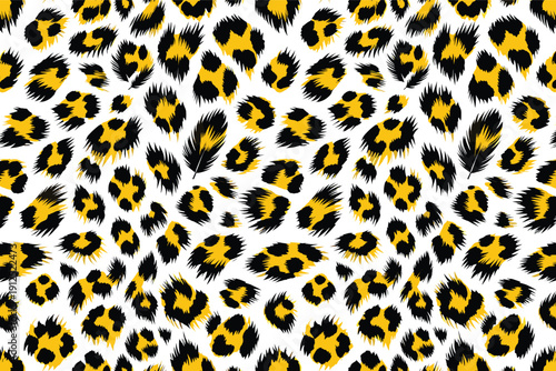 Dynamic Leopard Spots Pattern with Playful Camouflage and Bold Textures in Vibrant Color Illustration