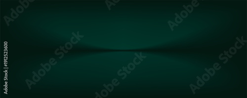 Dark green studio room. Limbo abstract background. 3d backdrop for product presentation. Minimal wall scene. Showcase, promotion display. Vector mockup illustration New year, Christmas design