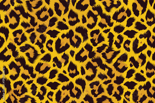 Dynamic Leopard Fur Pattern with Yellow and Black Spots in Motion