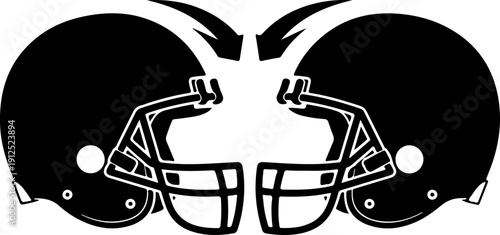 American 2 football helmet silhouette