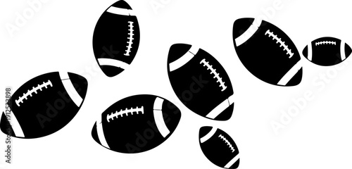 Set of American football vector illustration