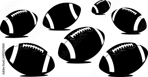 Set of American football vector illustration