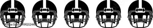 American gridiron football helmets set silhouette