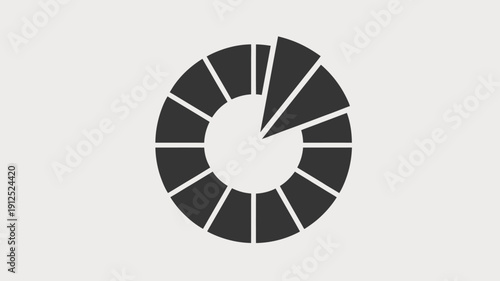 Black and white circular diagram with segmented sections and a central hole circle