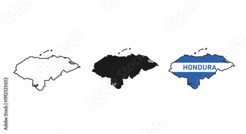 Black and white and color drawings of a country map minimalist art illustration vector design
