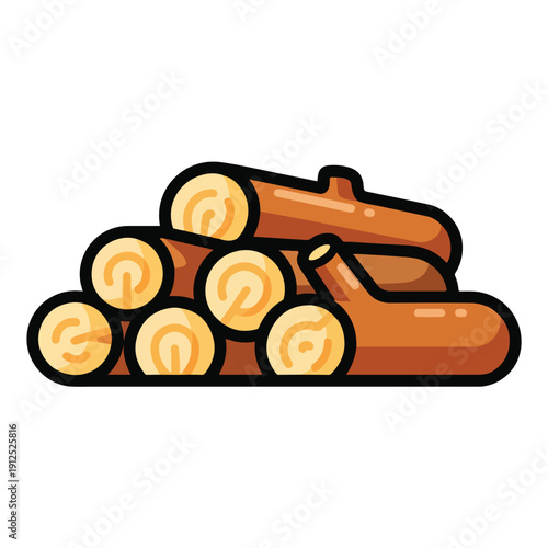 A stack of cartoon logs