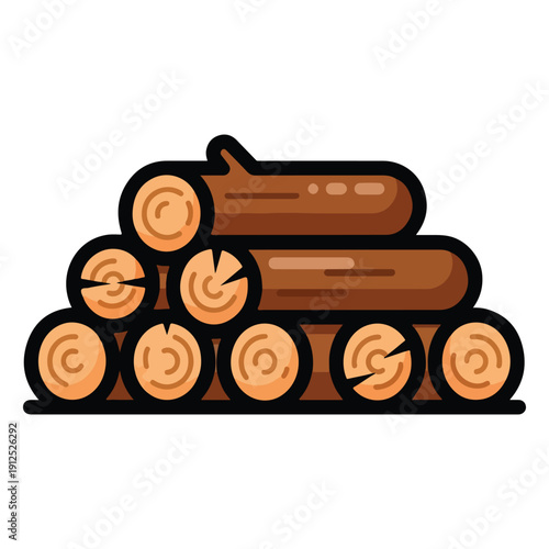 A stack of cut and split logs