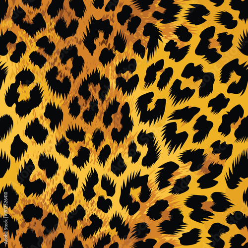Close-Up Leopard Fur Pattern with Yellow Camouflage and Dynamic Motion in Wild Animal Design