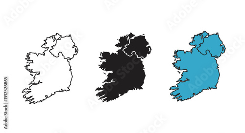 Black and white and color drawings of a country map minimalist art illustration vector design