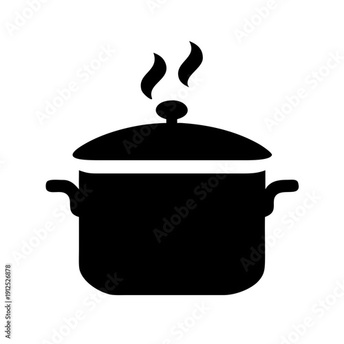 Steaming Cooking Pot Silhouette Vector Art