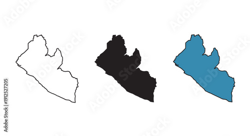 Black and white and color drawings of a country map minimalist art illustration vector design