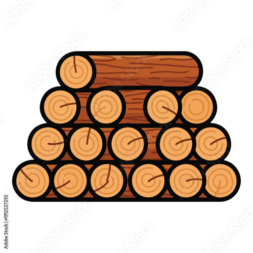 A stack of wooden logs with visible growth rings