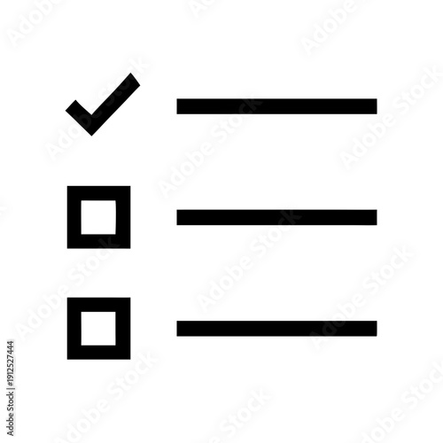 Minimalist Checklist Task List Silhouette Vector Icon