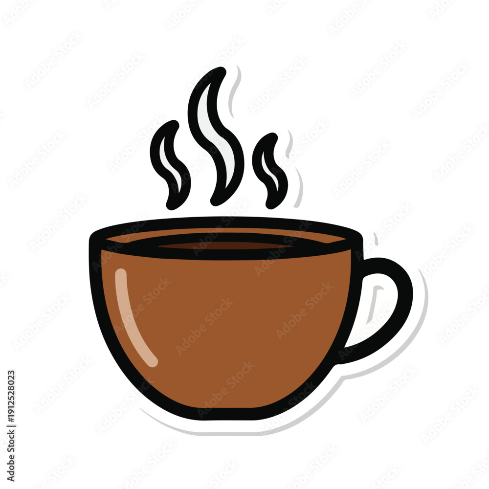 Obraz premium A steaming brown coffee cup with a handle