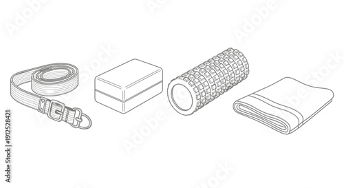 Yoga and Pilates Accessories: Strap, Blocks, Foam Roller, and Towel