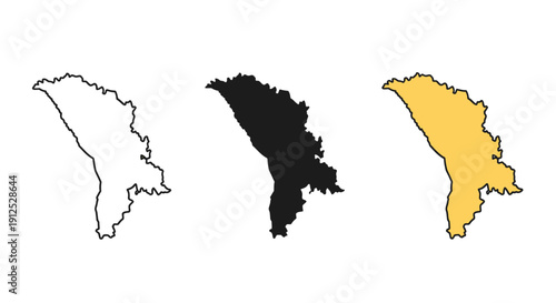 Black and white and color drawings of a country map minimalist art illustration vector design