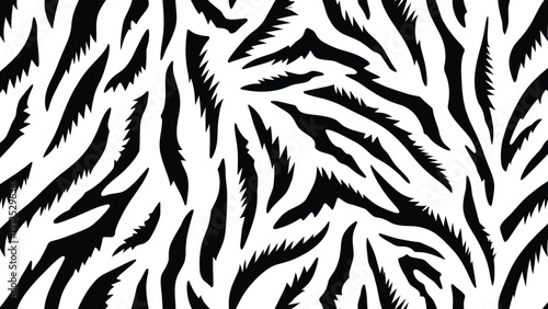 Zebra Stripes Black White Camouflage Skin Dynamic Pattern Abstraction Design