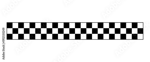 Horizontal checkered stripe divider, minimal racing banner for motorsport layouts and automotive branding projects, PNG with transparent background