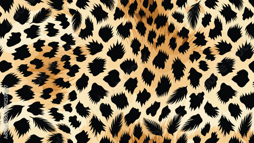 Dynamic Beige and Black Spots with Dense Wild Texture for Graphic Design