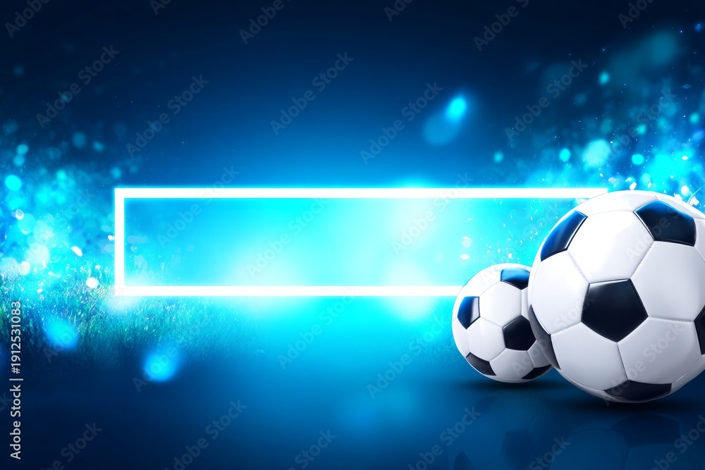 Naklejka premium Abstract Glowing Victory Scene with 3D Elements in Dark Background