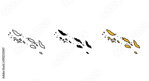 Black and white and color drawings of a country map minimalist art illustration vector design