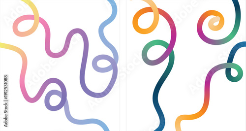 Vibrant abstract gradient lines with dynamic wavy curves modern minimalist background element for posters and digital design