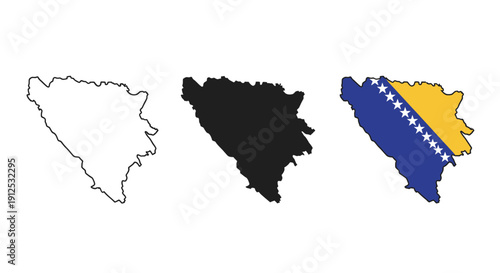 Silhouette map of South America continent with countries outline vector illustration for travel, geography, education, and business projects