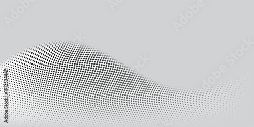 Wave 3d. Wave of particles. Futuristic point wave. Design for poster. Technology vector background. vector