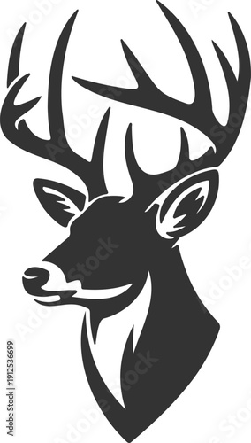 Majestic buck deer head portraits with impressive antlers for masculine branding and logos